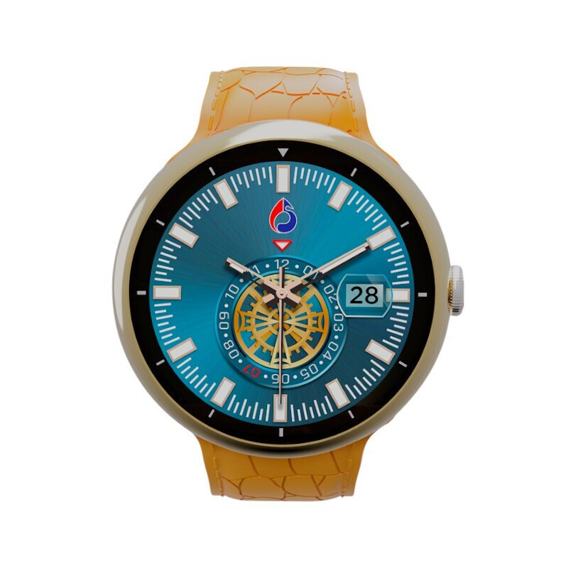 V16 Pro Max 50mm Smartwatch with Heart Rate Monitor (Orange/Brown) view 1