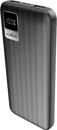 Maxlife MXPB-07 Power Bank 10000mAh with 2 USB-A Ports and USB-C Port Black view 1