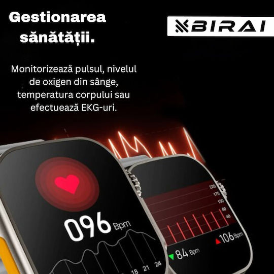 Birai Ultra 2 Smartwatch Fitness Bracelet Android Ios 2.09 Inch Infinite Display Calls Photos Microphone Notifications Sms Social Media Physical Activities Sleep Heart Rate view 6