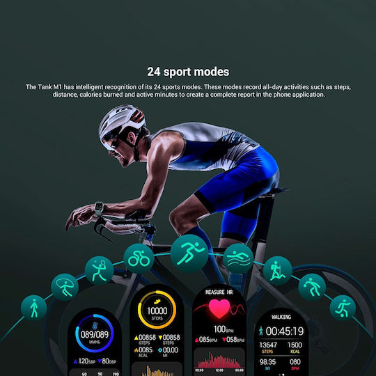 Kospet Tank M1 Waterproof Smartwatch with Heart Rate Monitor (Green) view 9