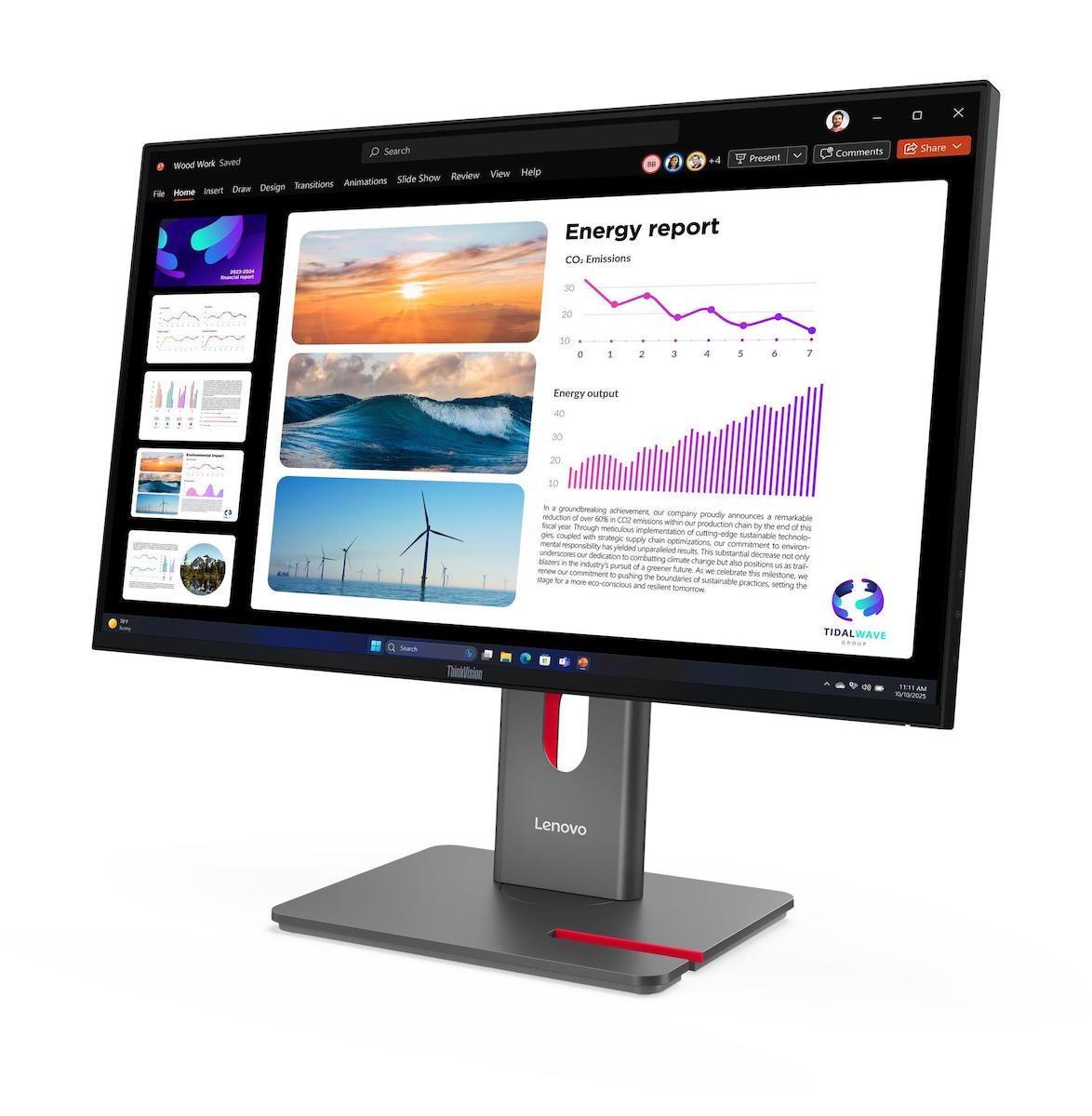 Lenovo ThinkVision P24Q-40 IPS Monitor 23.8" QHD 2560x1440 with Response Time 6ms GTG view 3