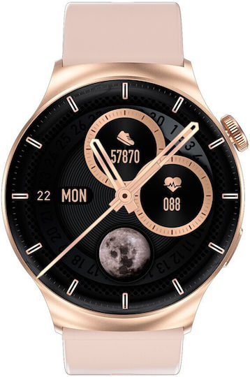 NO.1 DT4 Mate 45mm Smartwatch with Heart Rate Monitor (Pink)