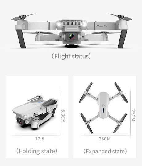Duqi E88 Pro Drone with 2K Camera and Controller Grey view 2