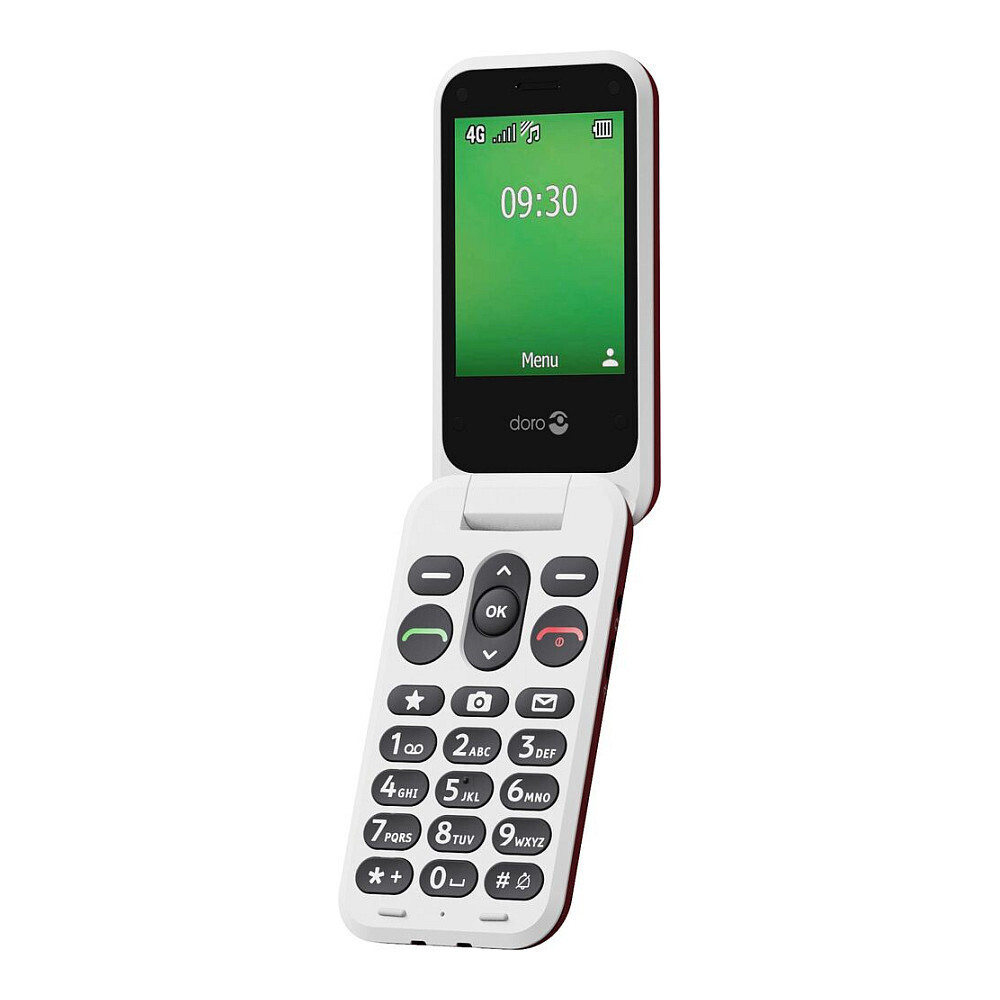 Doro Leva E30 Single SIM Mobile Phone with Buttons Red White दृश्य 2