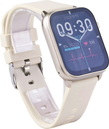 Vivax Life FIT3 Aluminium Smartwatch with Heart Rate Monitor (Beige) view 3