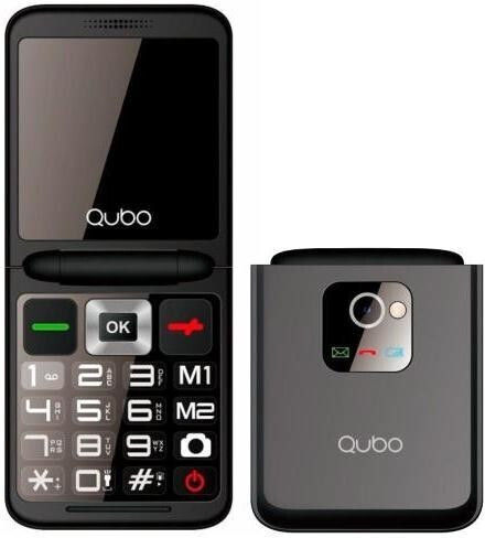 Qubo X-10 Dual SIM Mobile with Large Buttons Black view 1