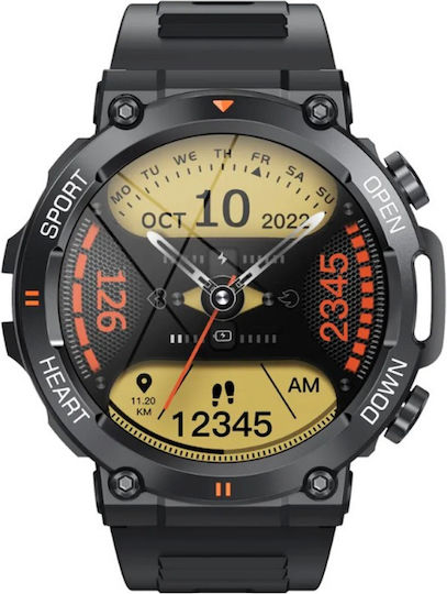 Smartwatch with Heart Rate Monitor (Black) view 4