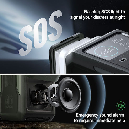 Joyroom JR-PBF10 Power Bank 75000mAh 100W with 3 USB-A Ports and 3 USB-C Ports Green view 5