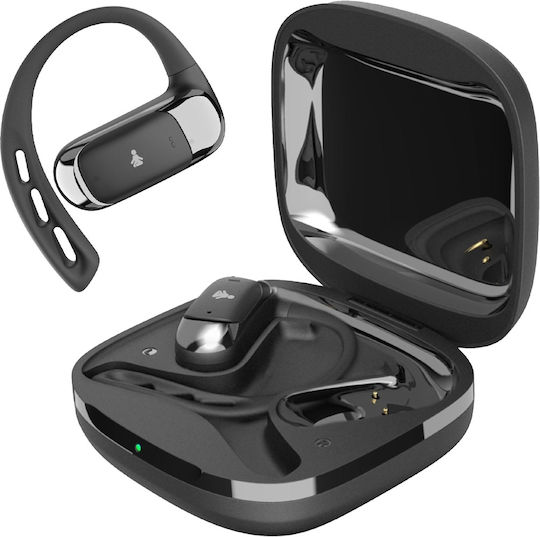 Fitpaddy FitBeat Pro Open Ear Bluetooth Handsfree Earphones with Sweat Resistance and Charging Case Black