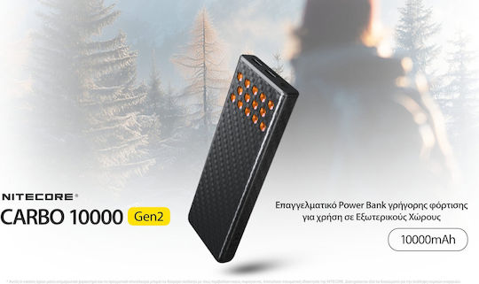 NiteCore Carbo Gen2 Power Bank 10000mAh 30W with 2 USB-C Ports Blue vue 3