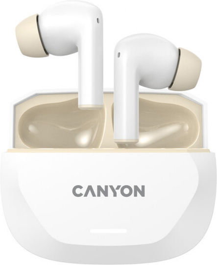 Canyon In-ear Bluetooth Handsfree Earphones White view 1