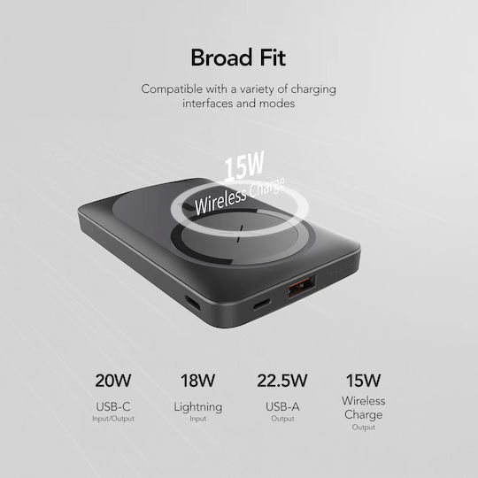 Veger MagOn Pro MagSafe Power Bank 10000mAh 22.5W with USB-A Port and USB-C Port Black vista 8