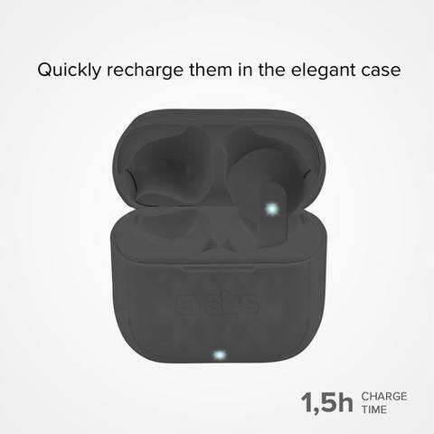 SBS Air Free Earbud Bluetooth Handsfree Earphones with Charging Case Black view 3