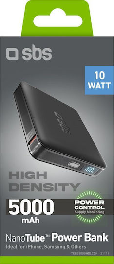 SBS High Density Power Bank 5000mAh 10W with USB-C Port Black view 2