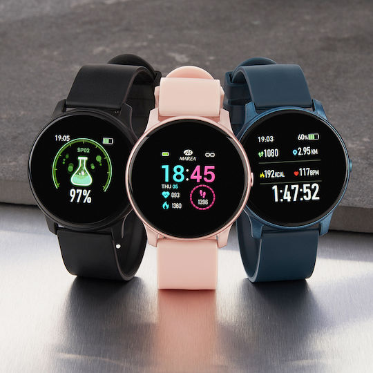 Marea B59006-3 45mm Smartwatch with Heart Rate Monitor (Pink) view 3