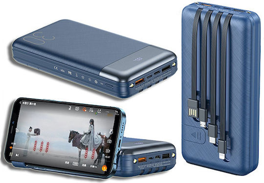 Remax RPP-199 Hunergy Series Power Bank 30000mAh 22.5W with USB-A Port Power Delivery Blue vue 5