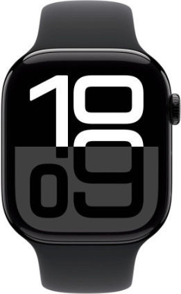Apple Watch Series 10 Cellular Aluminium 42mm Waterproof with eSIM and Heart Rate Monitor (Jet Black Aluminium Case with Sport Band S/M) view 2