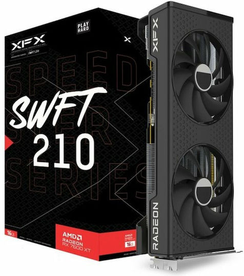XFX Radeon RX 7600 XT 16GB GDDR6 Speedster SWFT 210 Graphics Card vue 5