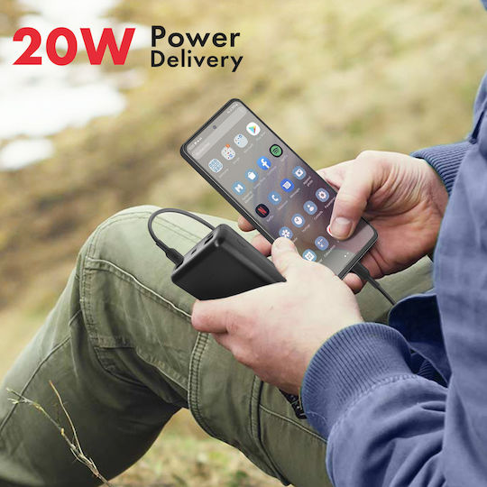 Swissten Power Bank 30000mAh 20W with 2 USB-A Ports and 3 USB-C Ports Power Delivery Black view 7