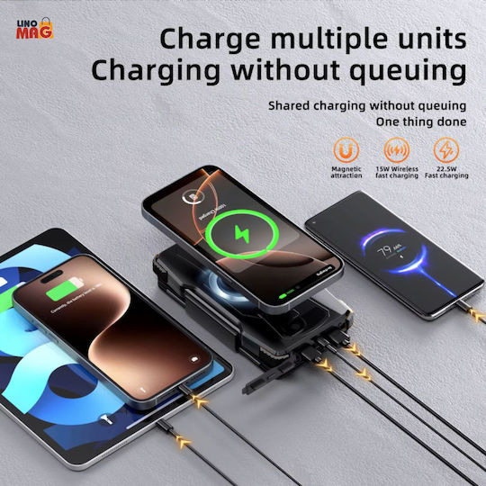 Linomag Solar Power Bank 10000mAh 22.5W Power Delivery Black view 2