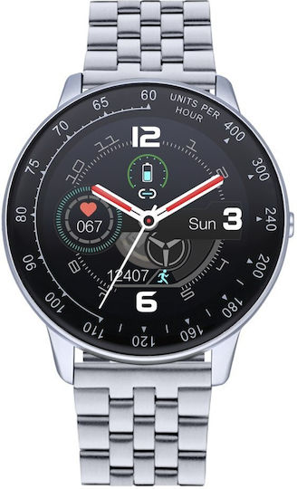 Radiant Times Square Smartwatch with Heart Rate Monitor (Silver)