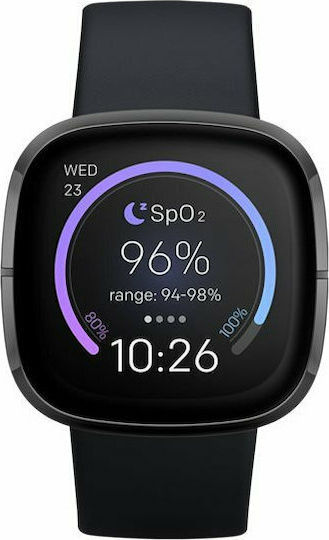 Fitbit Sense Aluminium 40mm Waterproof Smartwatch with Heart Rate Monitor (Carbon/Graphite Stainless Steel) vista 9