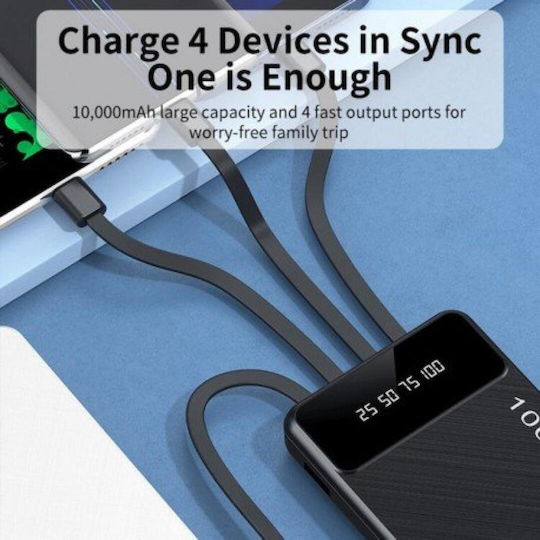 Awei P131K Power Bank 10000mAh with USB-A Port Black view 3