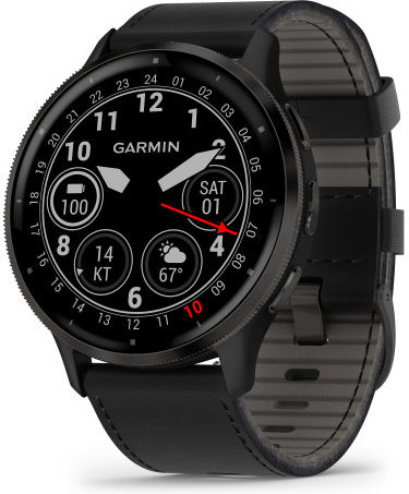 Garmin Venu 3 Stainless Steel 45mm Waterproof Smartwatch with Heart Rate Monitor (Slate with Black Leather) view 2