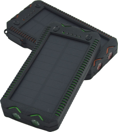 PowerNeed S12000 Solar Power Bank 12000mAh with 2 USB-A Ports Black view 5