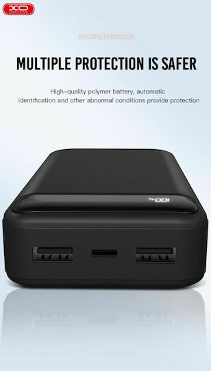XO PR135 Power Bank 10000mAh with 2 USB-A Ports Black vue 2