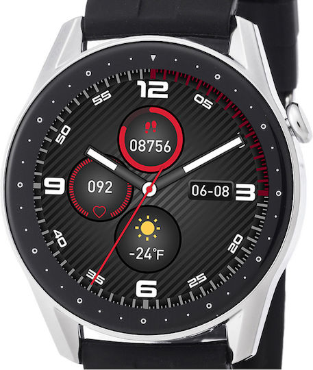 3Guys 3GW4651 45mm Smartwatch with Heart Rate Monitor (Silver) view 2