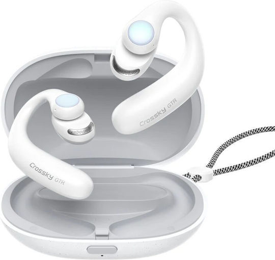 QCY Crossky GTR Open Ear Bluetooth Handsfree Earphones with Sweat Resistance and Charging Case White
