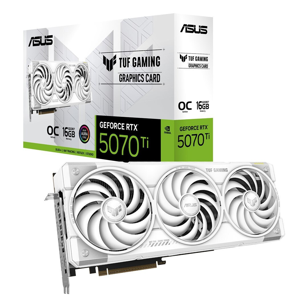 Asus GeForce RTX 5070 Ti 16GB GDDR7 Gaming OC White Graphics Card 90YV0MD3-M0NA00