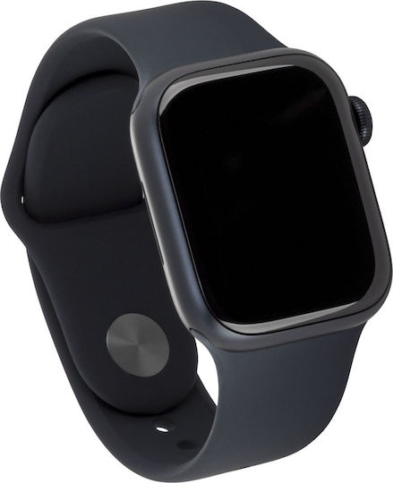 Apple Watch Series 9 Cellular Aluminium 45mm Waterproof with eSIM and Heart Rate Monitor (Midnight with Midnight Sport Band (M/L)) view 5
