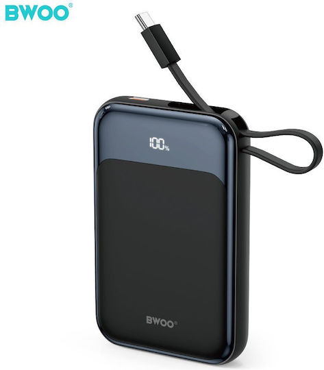 BWOO P80 Power Bank 10000mAh 20W with USB-C Port Power Delivery Black view 1