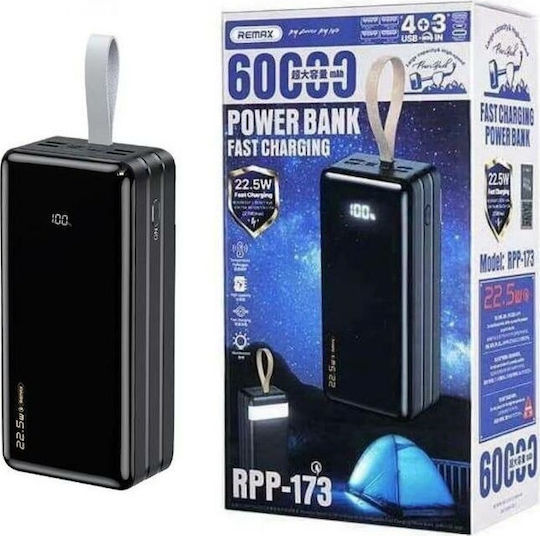 Remax RPP-173 Power Bank 60000mAh 22.5W with 4 USB-A Ports and USB-C Port Black view 7