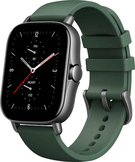 Amazfit GTS 2e Aluminium 43mm Waterproof Smartwatch with Heart Rate Monitor (Moss Green) vue 3