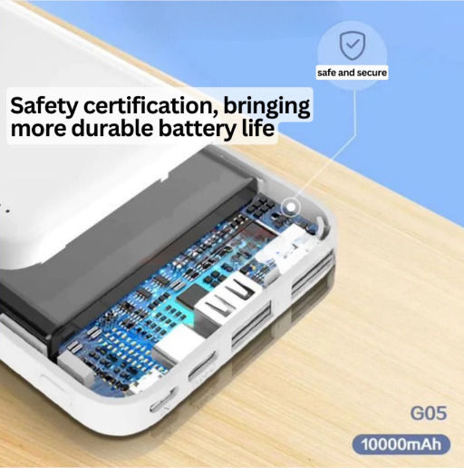 Pavareal G05 Power Bank 10000mAh Mobile & Tablet USB-C Micro-USB & LED Indicator White view 5