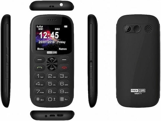 MaxCom MM471 Single SIM Mobile with Large Buttons Black view 3