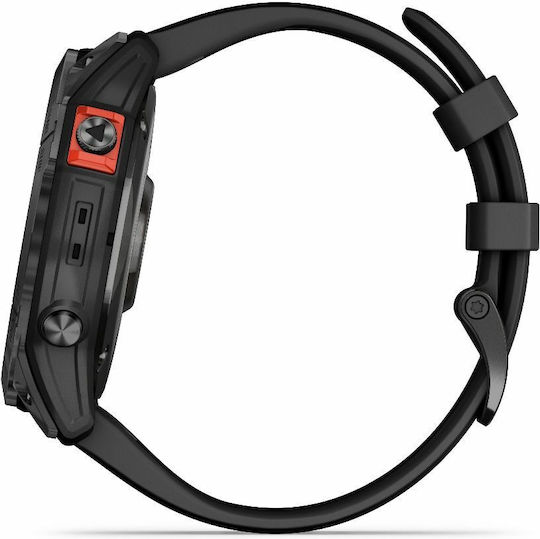 Garmin Fenix 7X Solar Stainless Steel 51mm Waterproof Smartwatch with Heart Rate Monitor (Slate Grey with Black Band) view 8