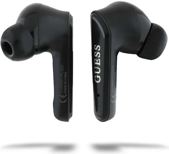 Guess Glossy Classic Logo In-ear Bluetooth Handsfree Earphones with Charging Case Black view 4