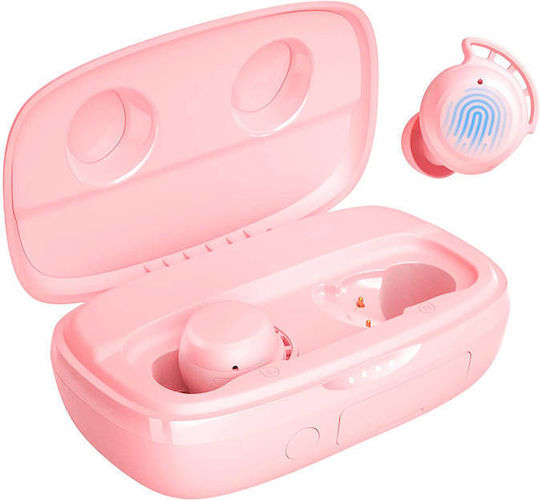 Tribit FlyBuds 3 Bluetooth Handsfree Earphones with Sweat Resistance and Pink Charging Case