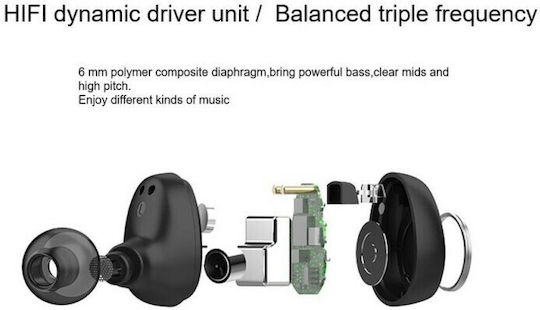 UiiSii TWS60 In-ear Bluetooth Handsfree Earphones with Sweat Resistance and Charging Case Black vue 3