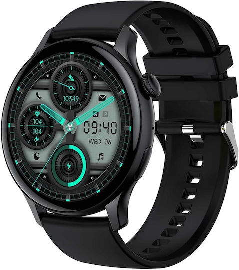 Smartwatch New Style Collection Idealstore 1.43 Inch Hd Amoled Display Bluetooth Call Message Handling Nfc Heart Rate Sleep Monitoring Voice Assistant Built-in Speaker Microphone Ip67 Android-ios Long Battery Black Edition