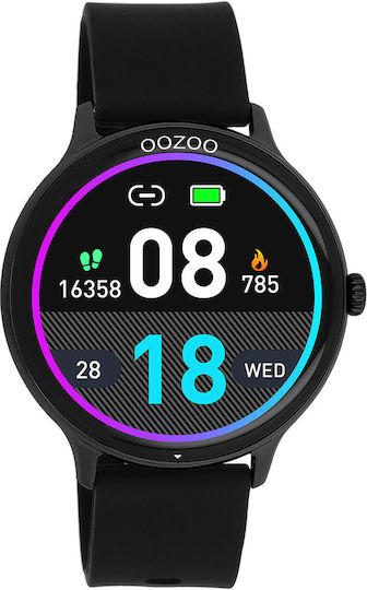 Oozoo Q00134 45mm Smartwatch with Heart Rate Monitor (Black) view 1