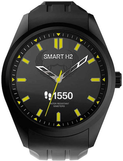 Aoke H2 Smartwatch (Black Case / Black Silicone Strap) view 1