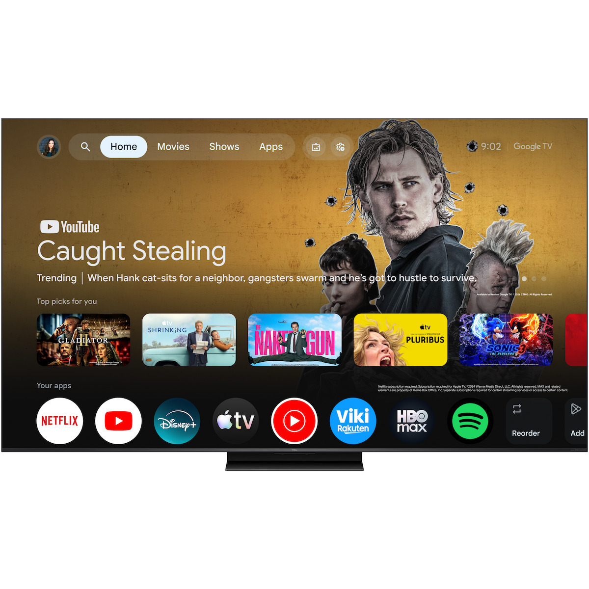 TCL Smart TV 75" 4K UHD SQD-Mini LED C7L HDR (2026) 75C7L view 4