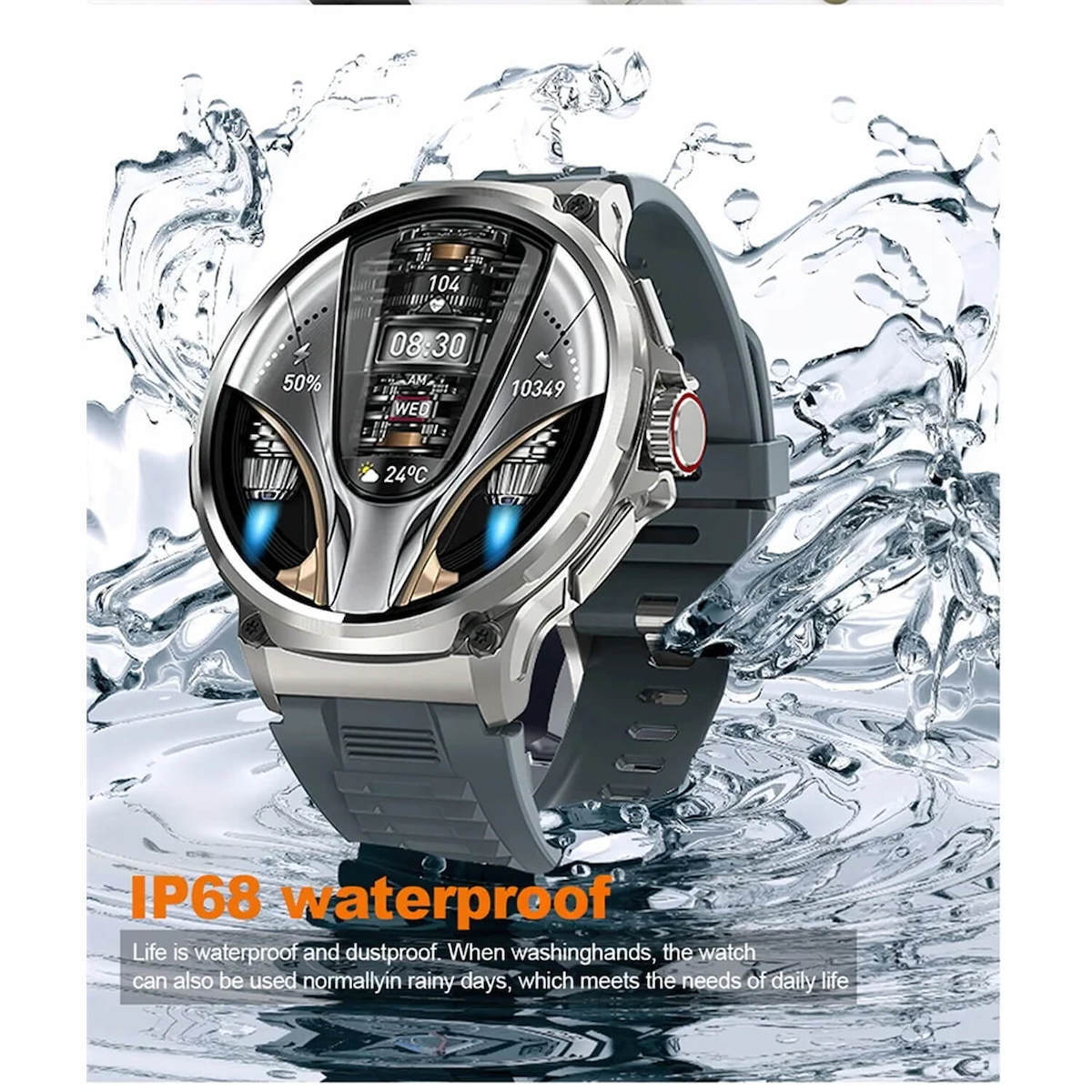 Smartwatch Microwear V69 Black Silicone view 2