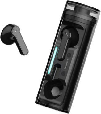 Awei T77 Earbud Bluetooth Handsfree Earphones with Charging Case Black view 1