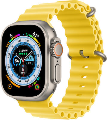 Apple Watch Ultra Titanium 49mm Waterproof with eSIM and Heart Rate Monitor (Yellow Ocean Band) view 3